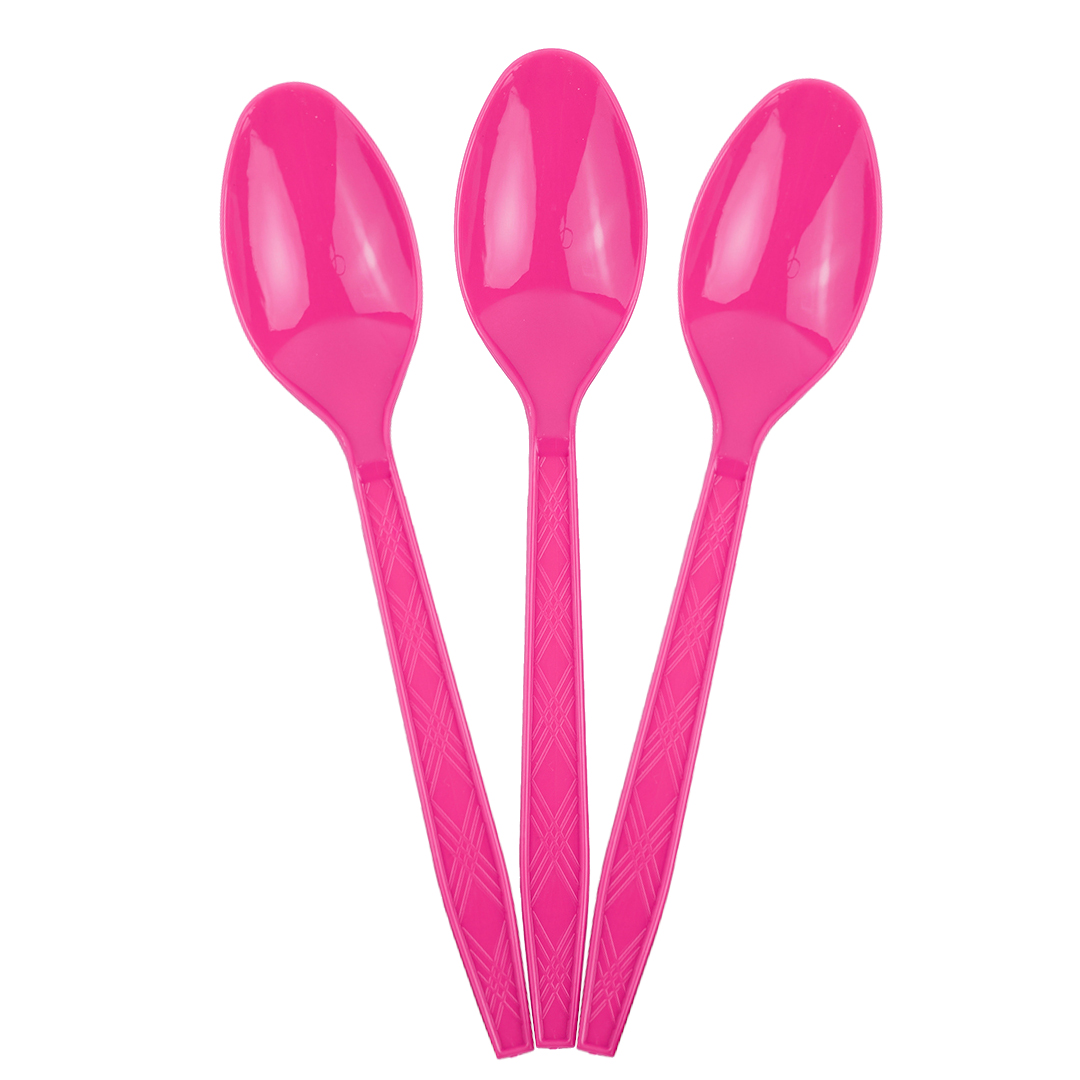 Ложки, Ярко-розовый, 15 см, 10 шт. в упак. 