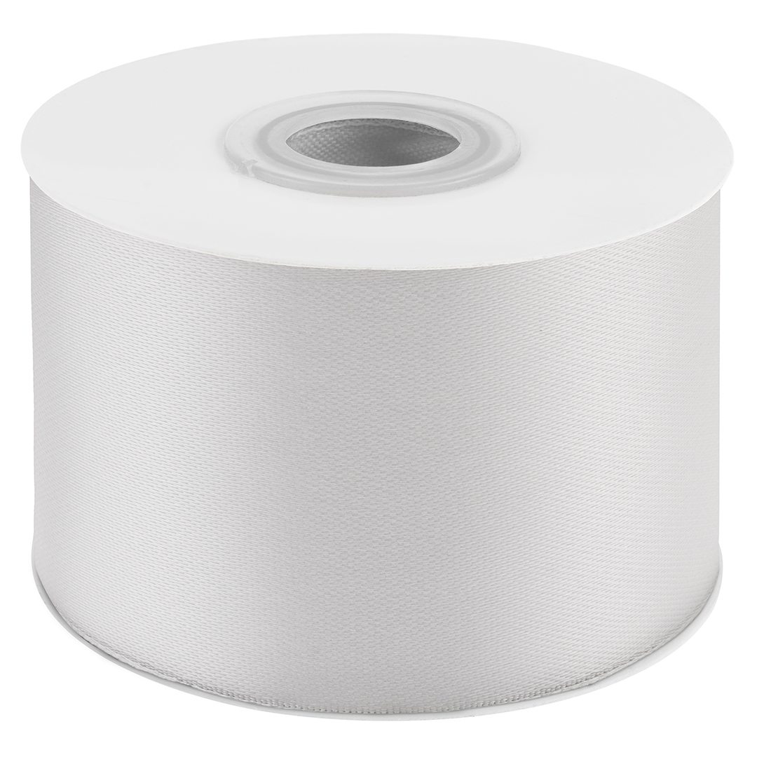 Лента атласная (5 см*22,85 м) Яркое серебро, 1 шт.