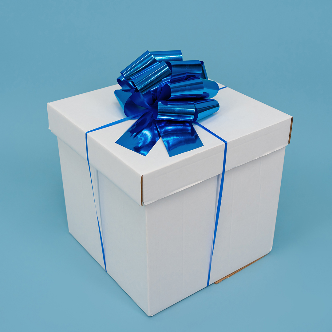 Бант Шар, Синий, Металлик, 21 см, 1 шт. в упак. 