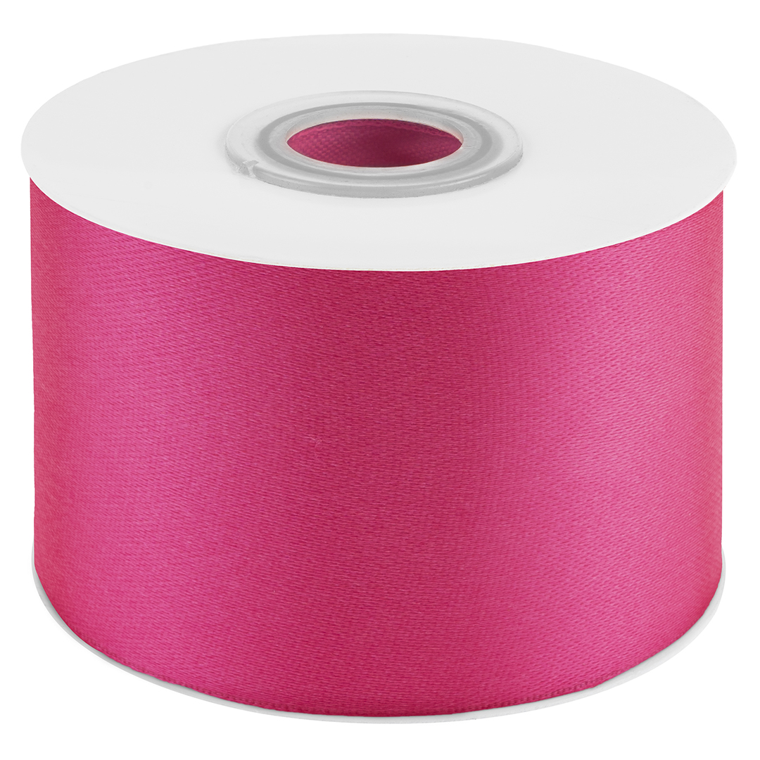 Лента атласная (5 см*22,85 м) Глубокий розовый, 1 шт.