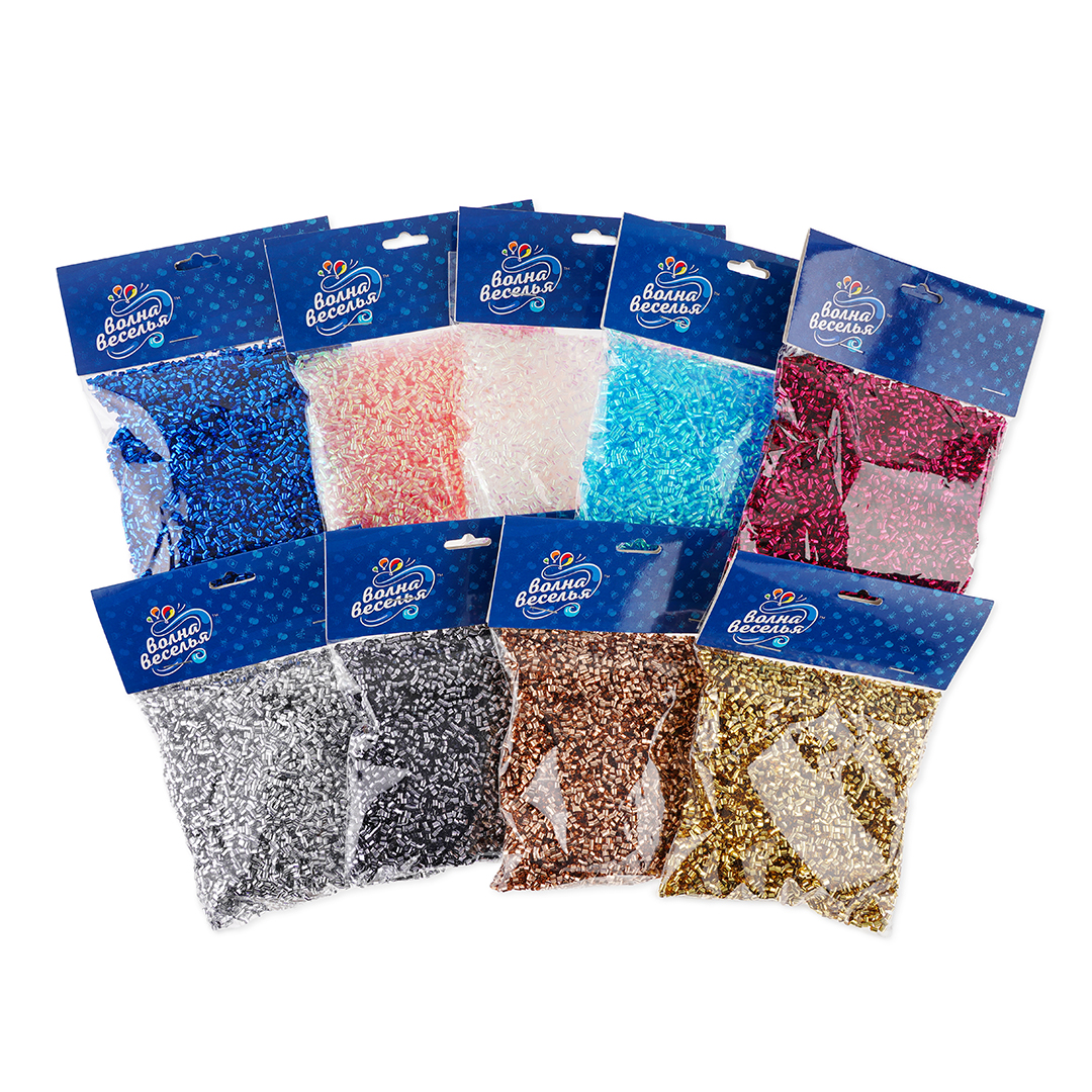 Конфетти фольга Цилиндр, Фуксия, Металлик, 0,2 см, 20 г.