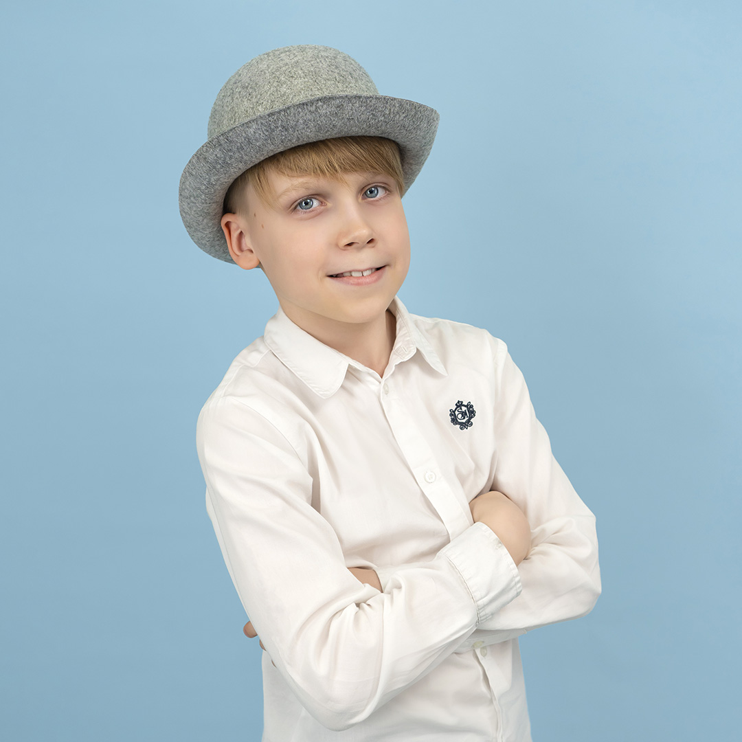 Шляпа Котелок, фетр, Серый, 56-58 разм., 1 шт. 