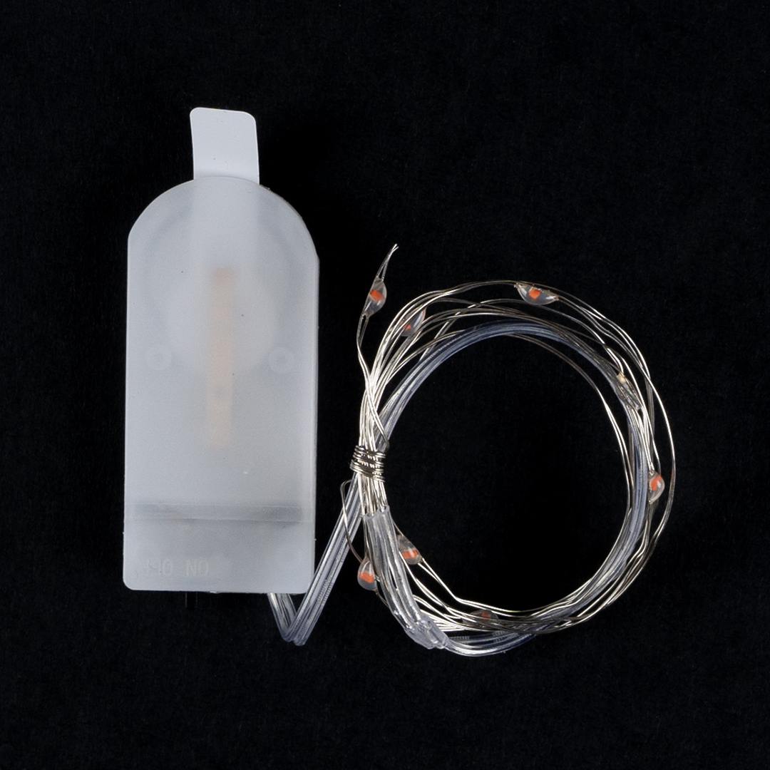 Светодиодная гирлянда, Роса 10 Led, IP10, 1 м. Красный, 1 шт.