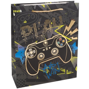 Пакет подарочный, 210гр, Граффити, Дизайн №2, Металлик, 41,5*30*12 см, 1 шт.