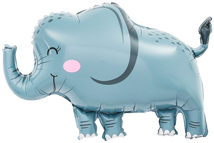 Шар с клапаном (14''/36 см) Мини-фигура, Слон, 1 шт.