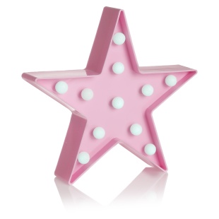 Световая фигура Звезда, 24*24*4,5 см. Розовый, 1 шт.