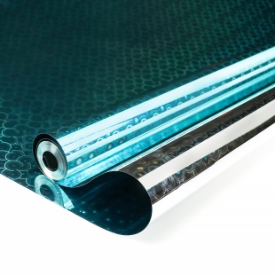 Упаковочная пленка 40мкм (0,7*8 м) Голограмма, Бирюзовый, Голография, 1 шт.