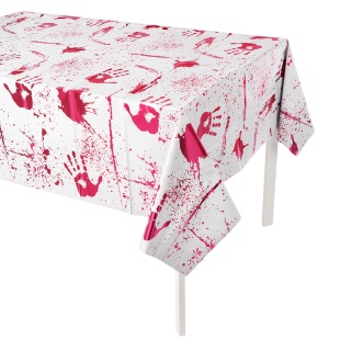 Скатерть одноразовая, Хэллоуин, Кровавый след, Металлик, 137*183 см, 1 шт.