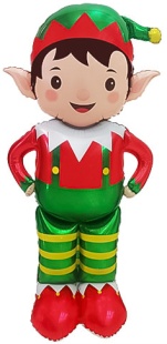 Шар (61''/155 см) Фигура 3D, Новогодний эльф, 1 шт. в уп.