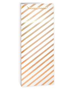 Пакет подарочный для вина, 210гр, Золотой узор, Дизайн №2, Металлик, 38*11*11 см, 1 шт.