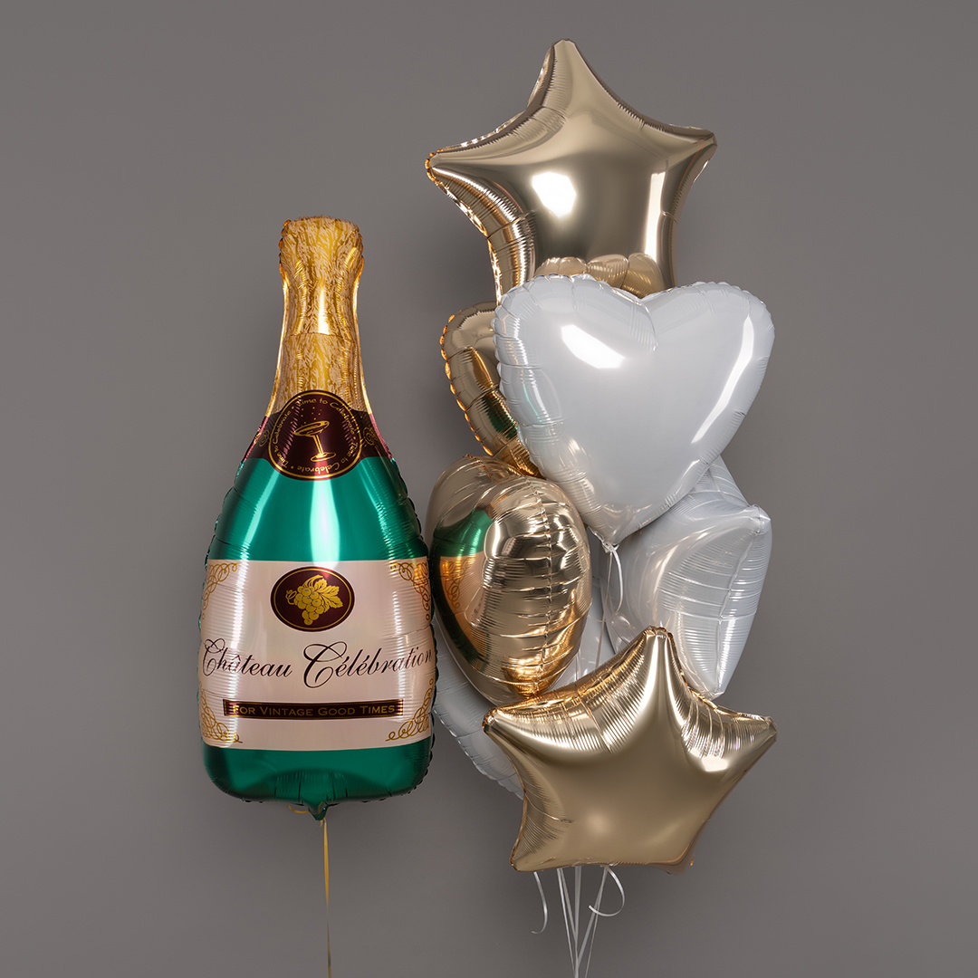 Шар (39''/99 см) Фигура, Бутылка Шампанское, 1 шт. в уп.