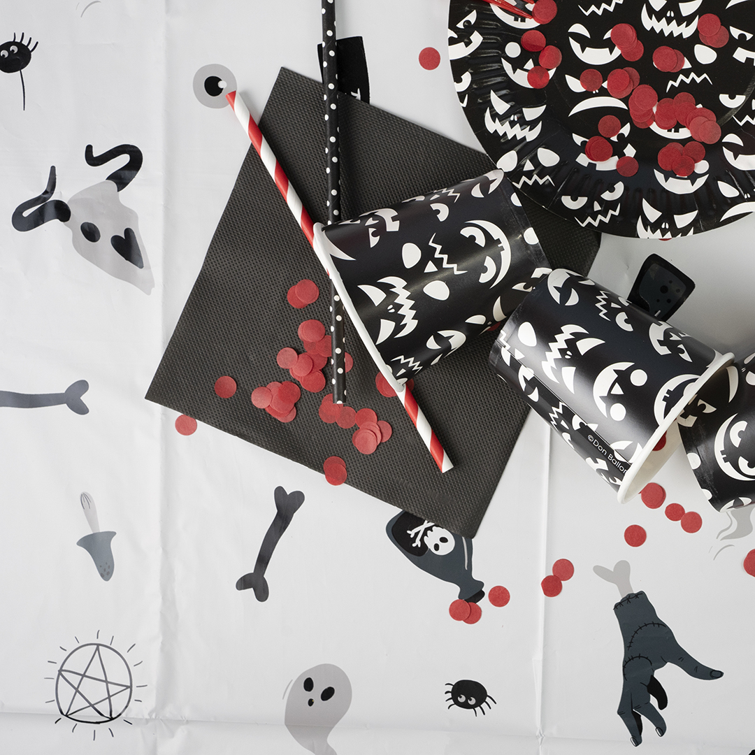 Тарелки (7''/18 см) Хэллоуин, Черный, 6 шт.