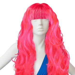 Парик карнавальный, 160 гр, Локоны, Ярко-розовый, 1 шт. в упак. 