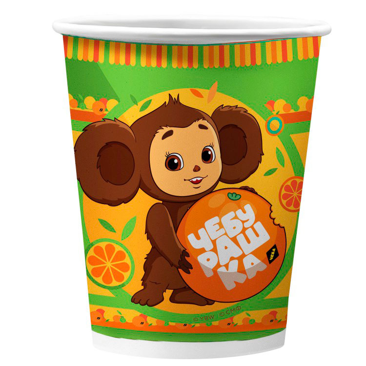 Стаканы (250 мл) Чебурашка, 6 шт.