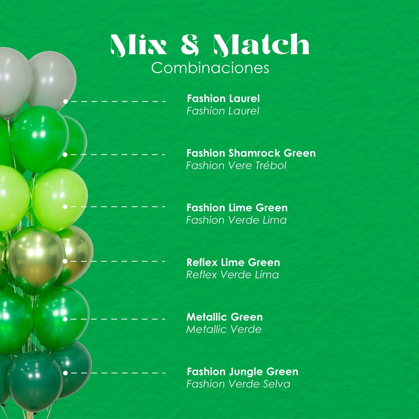 Шар (12''/30 см), Зеленый клевер (029), пастель, 12 шт.