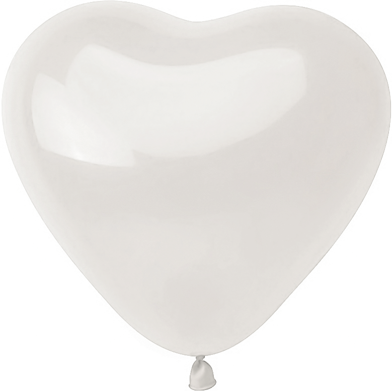 Шар (10''/25 см) Сердце, Белый, пастель, 100 шт.