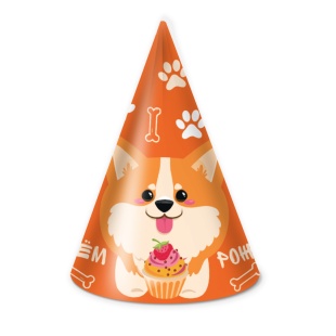 Колпаки, Счастливый корги, 6 шт. в упак. 