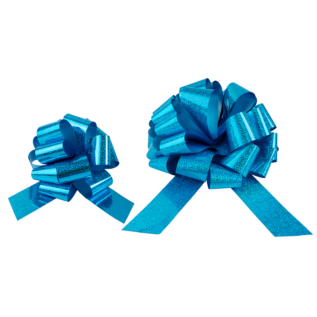 Бант Шар, Голубой, Голография, 36 см, 1 шт. в упак. 