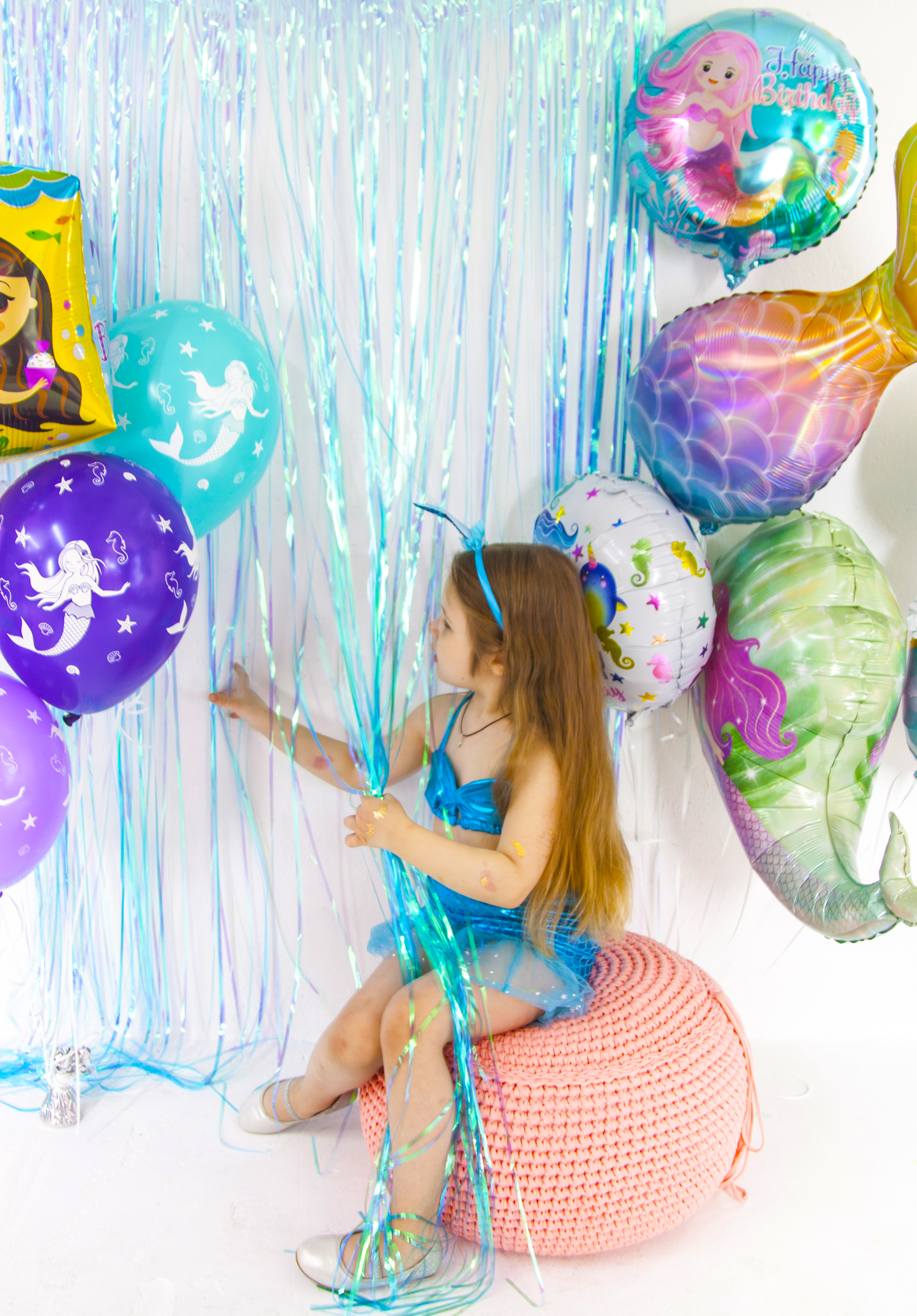 Набор (ободок, топ, юбочка), Русалочка, Голубой, 1 шт. 