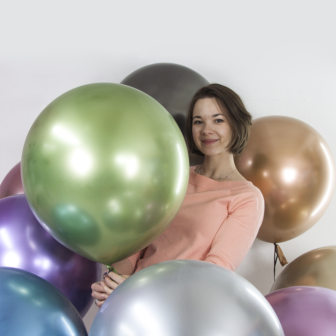 Шар (24''/61 см), Лайм (513), хром, 3 шт.