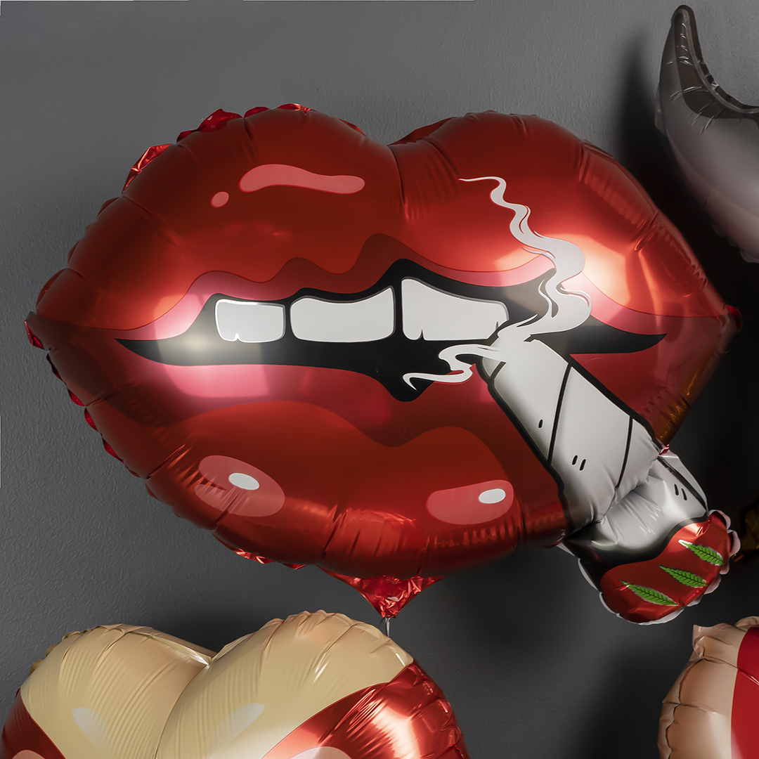 Шар (23''/58 см) Фигура, Губы, Красный, 1 шт.
