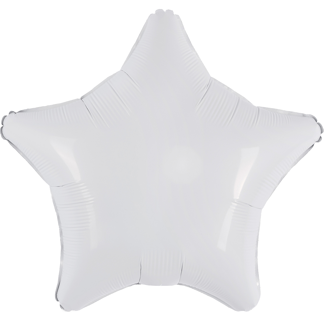 Шар (19''/48 см) Звезда, Белый, 1 шт.
