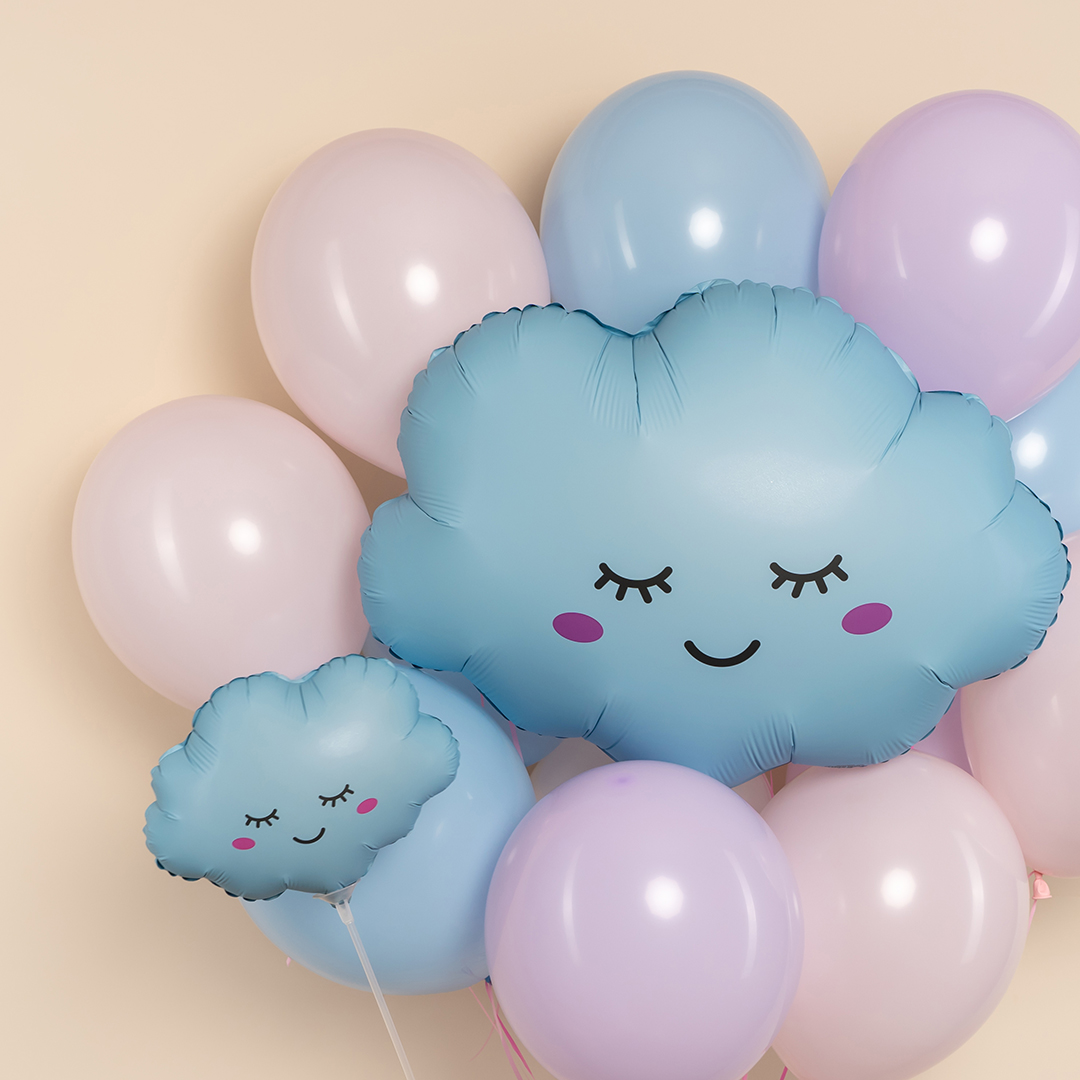 Шар (27''/69 см) Фигура, Облако, Светло-голубой, Матовый, 1 шт.