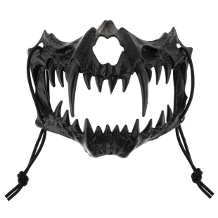 Карнавальная маска, Звериный оскал, Черный, 17*14 см, 1 шт. 