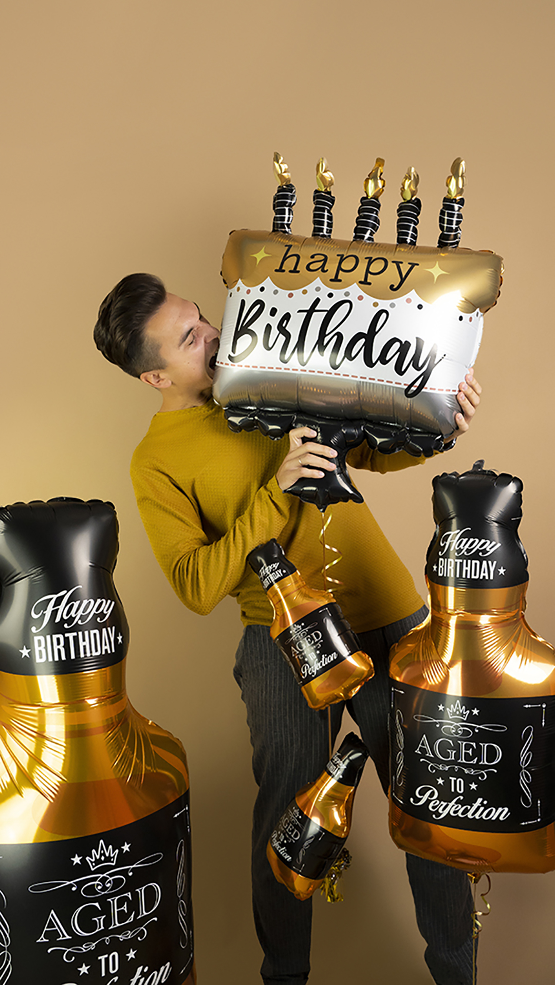 Шар (14''/36 см) Мини-фигура, Бутылка Виски, 1 шт.