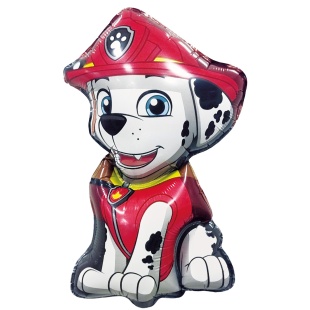 Шар с клапаном (17''/43 см) Мини-фигура, Щенок Пожарный, 5 шт. в уп.
