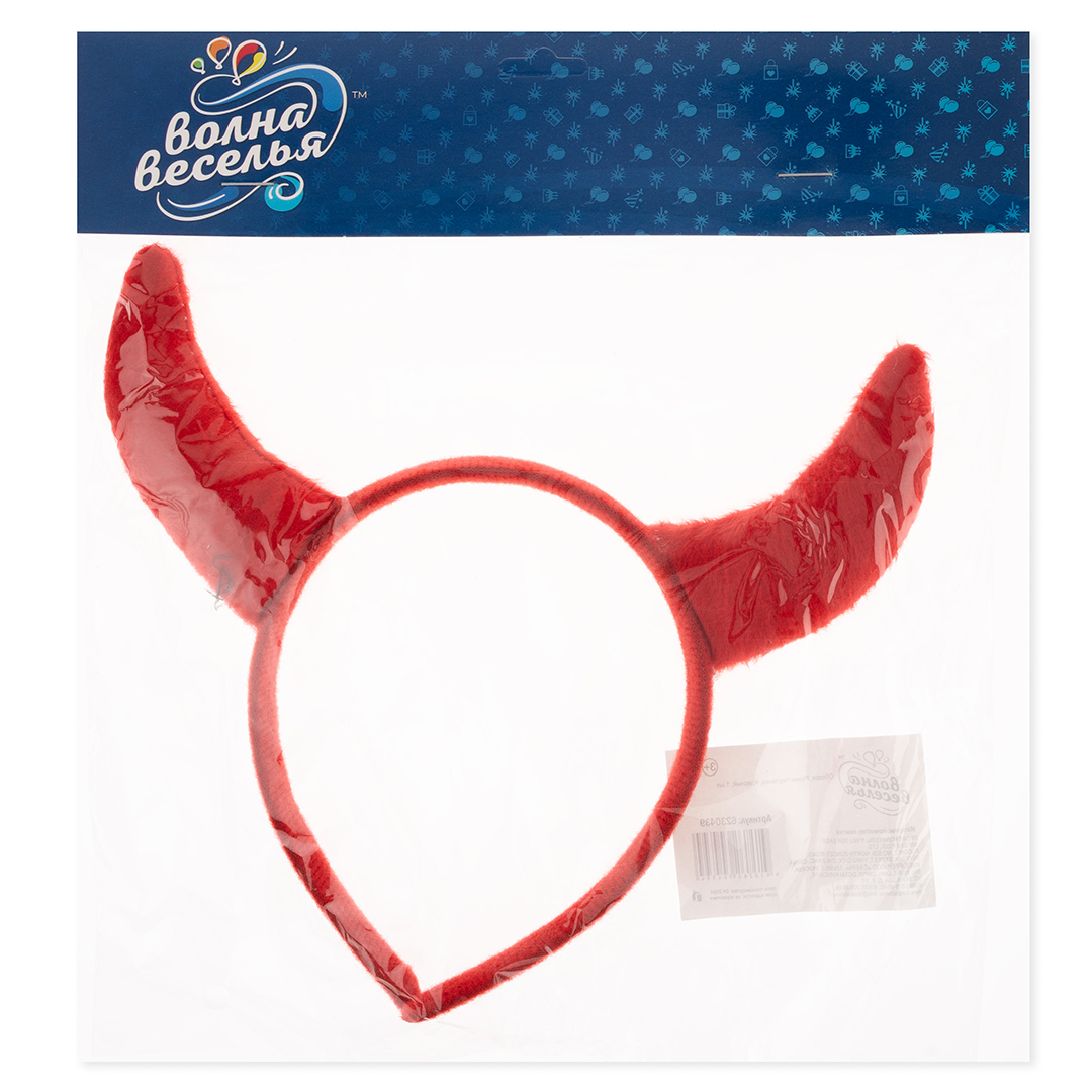 Ободок, Рожки Чертенка, Красный, 1 шт. 