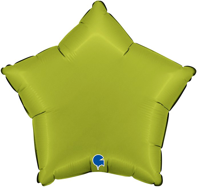 Шар (18''/46 см) Звезда, Зеленый чай, Сатин, 1 шт.