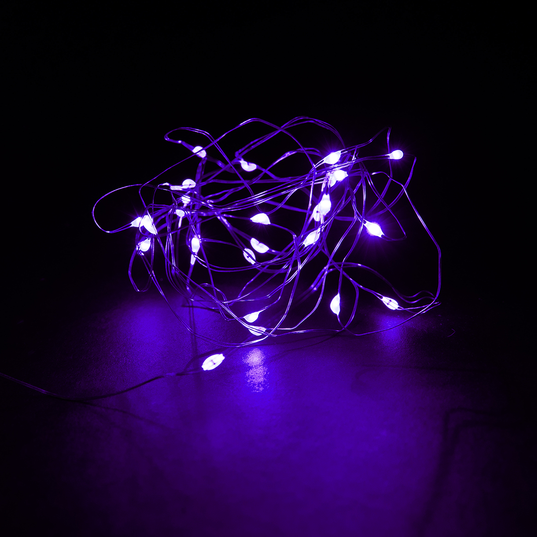 Светодиодная гирлянда, Роса 30 Led, IP14, 3 м. Фиолетовый, 1 шт.