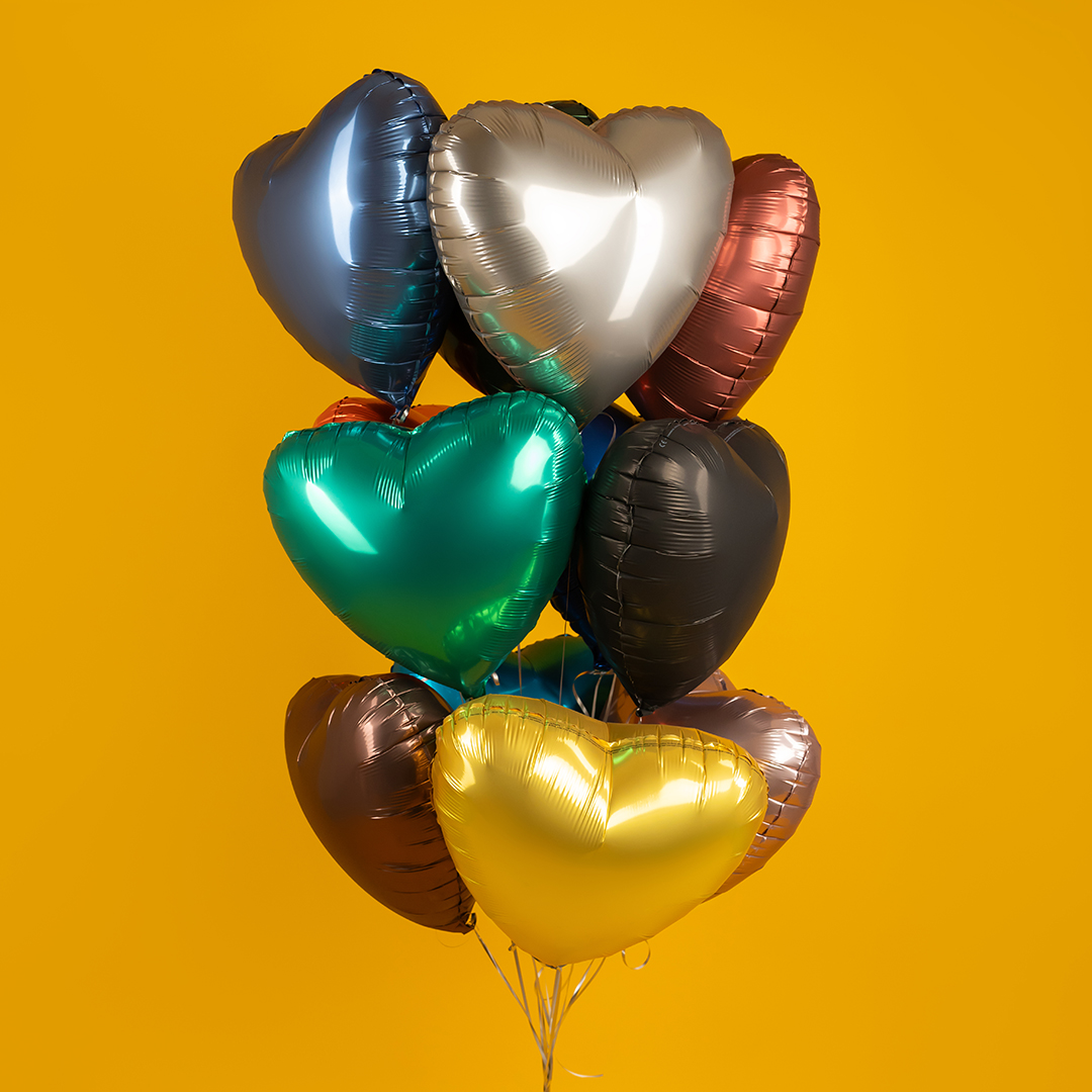 Шар (18''/46 см) Сердце, Грибной, Сатин, 1 шт.