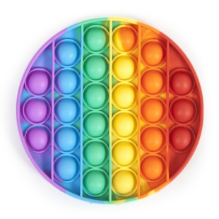 Пупырка Антистресс, Круг, Pop it, Радужный, Градиент, 12 см, 1 шт. 