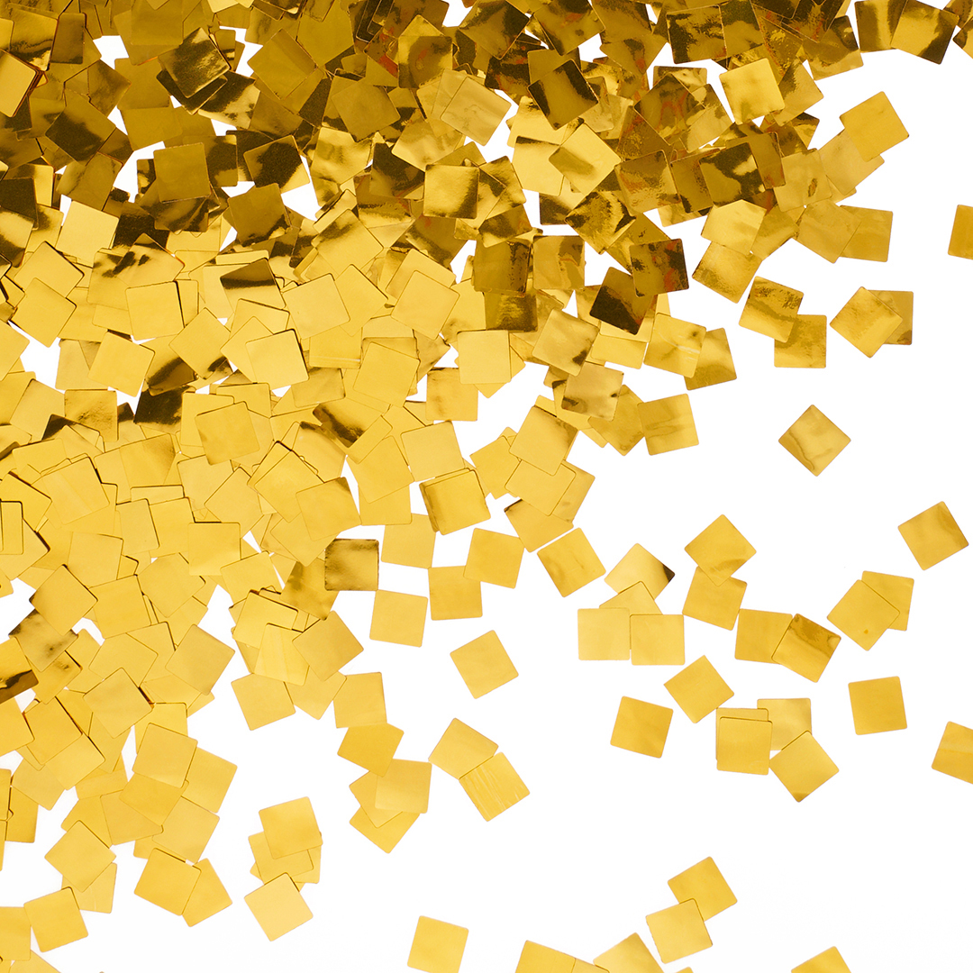 Конфетти фольга Квадрат, Золото, Металлик, 0,5 см, 50 г.