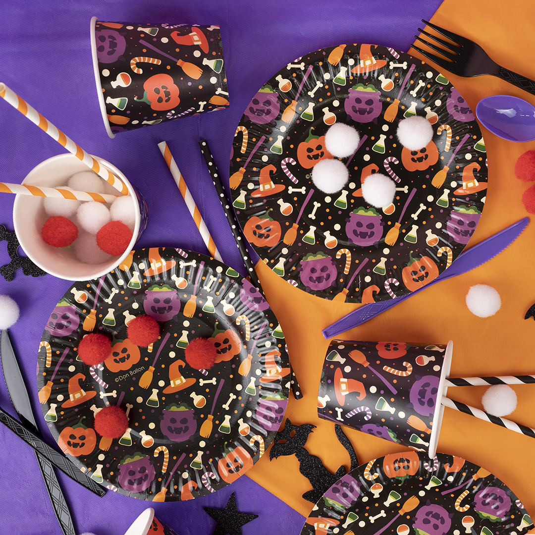 Тарелки (7''/18 см) Яркий Хэллоуин, 6 шт.