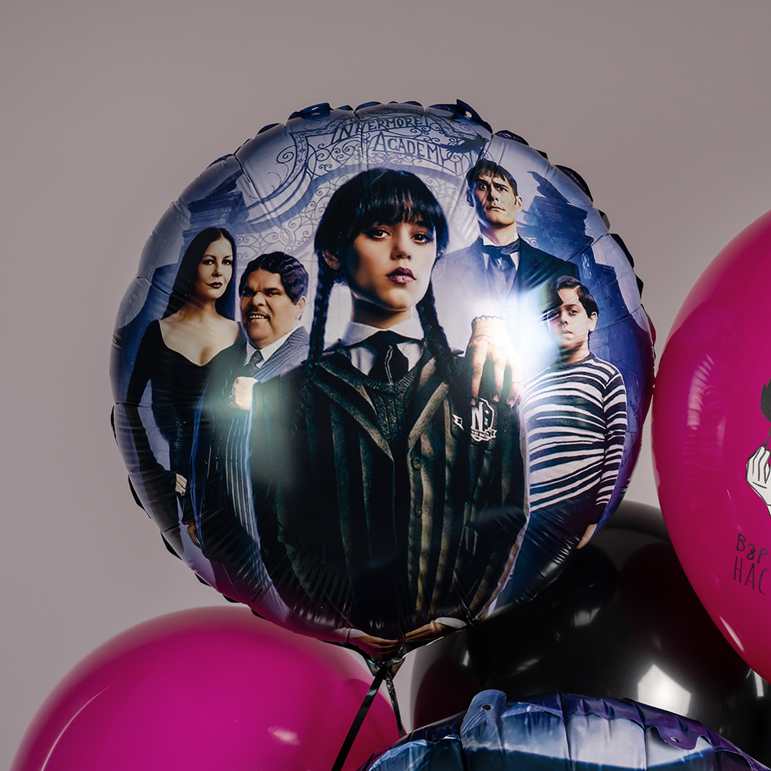 Шар (18''/46 см) Круг, Мрачная стори, Аддамсы, 1 шт.