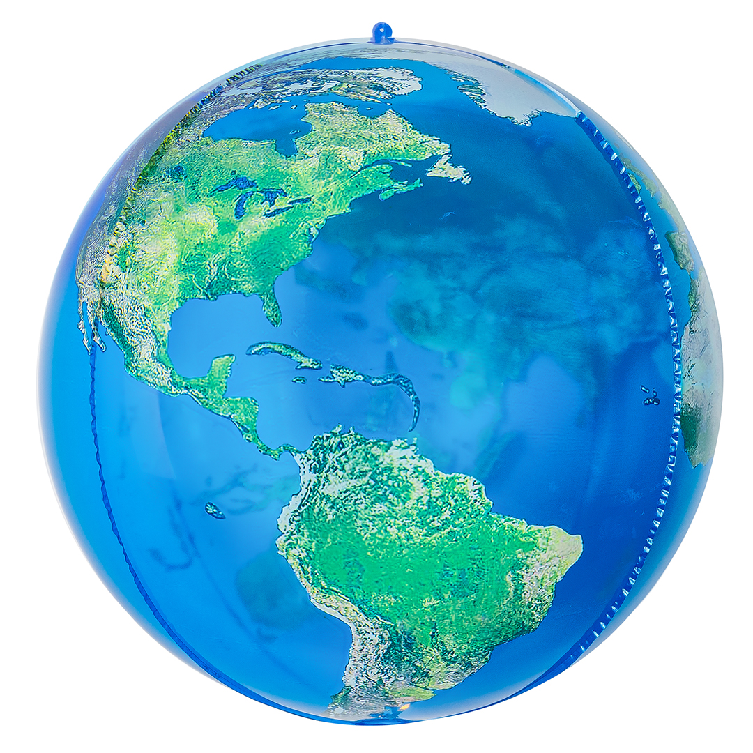 Шар 3D (22''/56 см) Сфера, Планета Земля, Глобус, 1 шт.