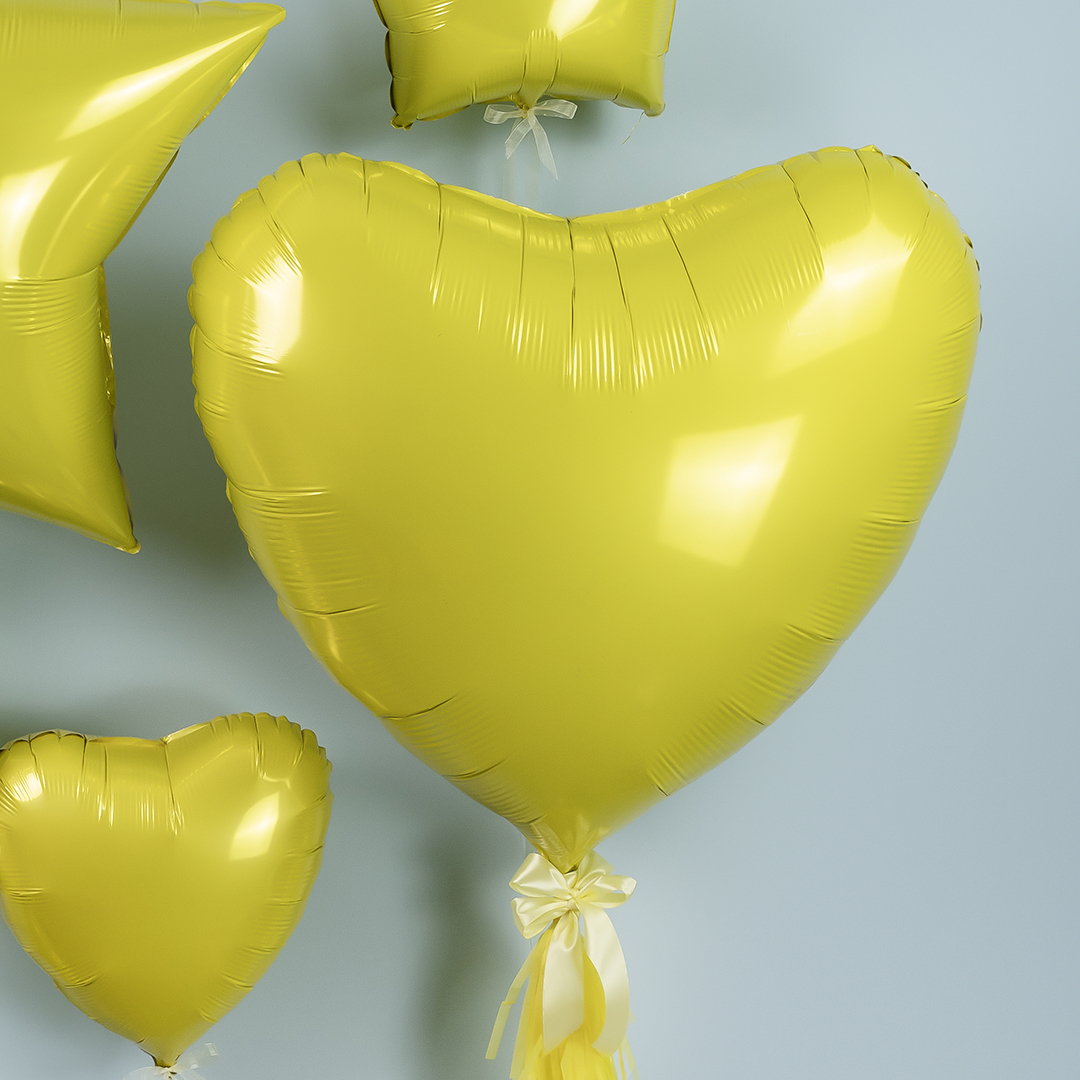 Шар (9''/23 см) Мини-сердце, Светлое золото, 1 шт.