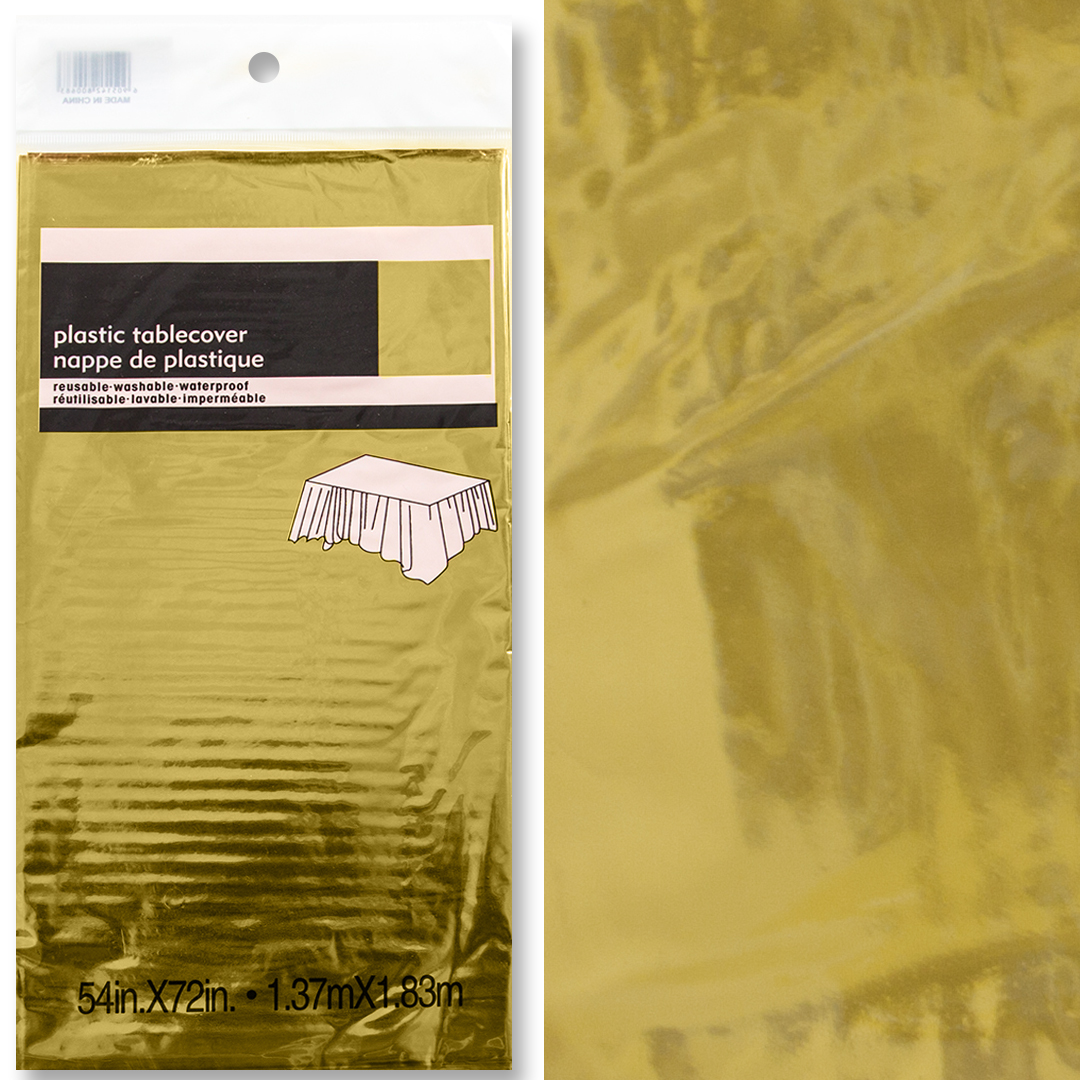 Скатерть одноразовая, Золото, Металлик, 137*183 см, 1 шт.