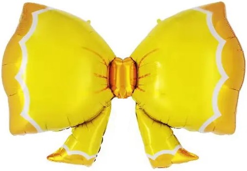 Шар (37''/94 см) Фигура, Бант, Желтый, 1 шт.