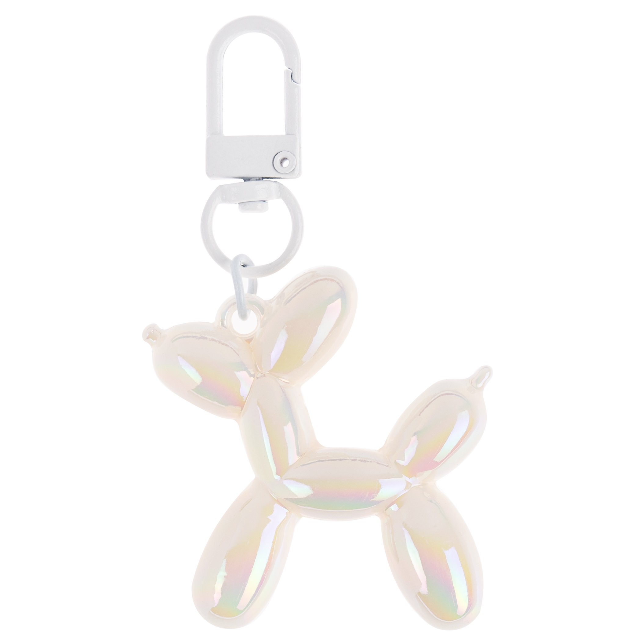 Брелок, Собачка ШДМ, Белый, Перламутр, 4,5 см, 1 шт. 