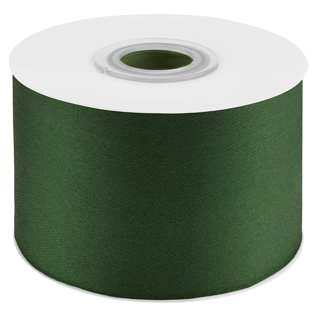 Лента атласная (5 см*22,85 м) Темно-зеленый, 1 шт.