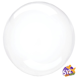 Шар с клапаном (18''/46 см) Сфера, Deco Bubble, Прозрачный, Кристалл, 1 шт. в уп.