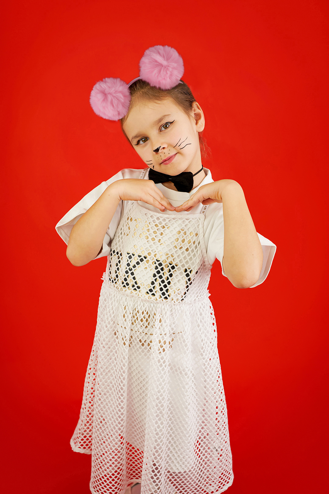 Ободок, Пушистые помпончики, Розовый, 1 шт. 