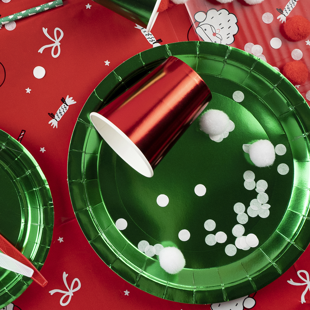 Тарелки (7''/18 см) Зеленый, Металлик, 6 шт.