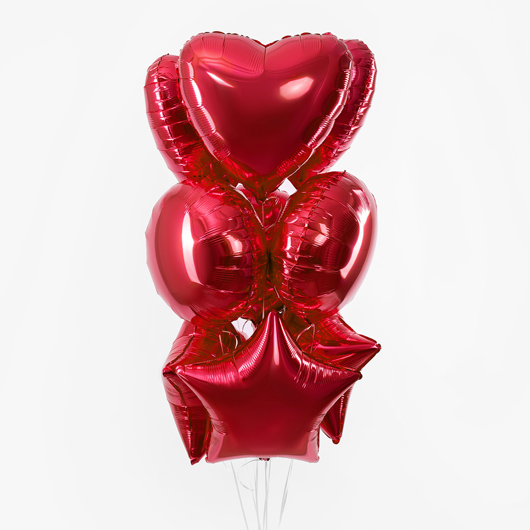 Шар (18''/46 см) Сердце, Красный, 1 шт.