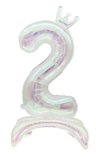 Шар (32''/81 см) Цифра на подставке, 2 Корона, Хамелеон, Хамелеон, 1 шт. в уп.