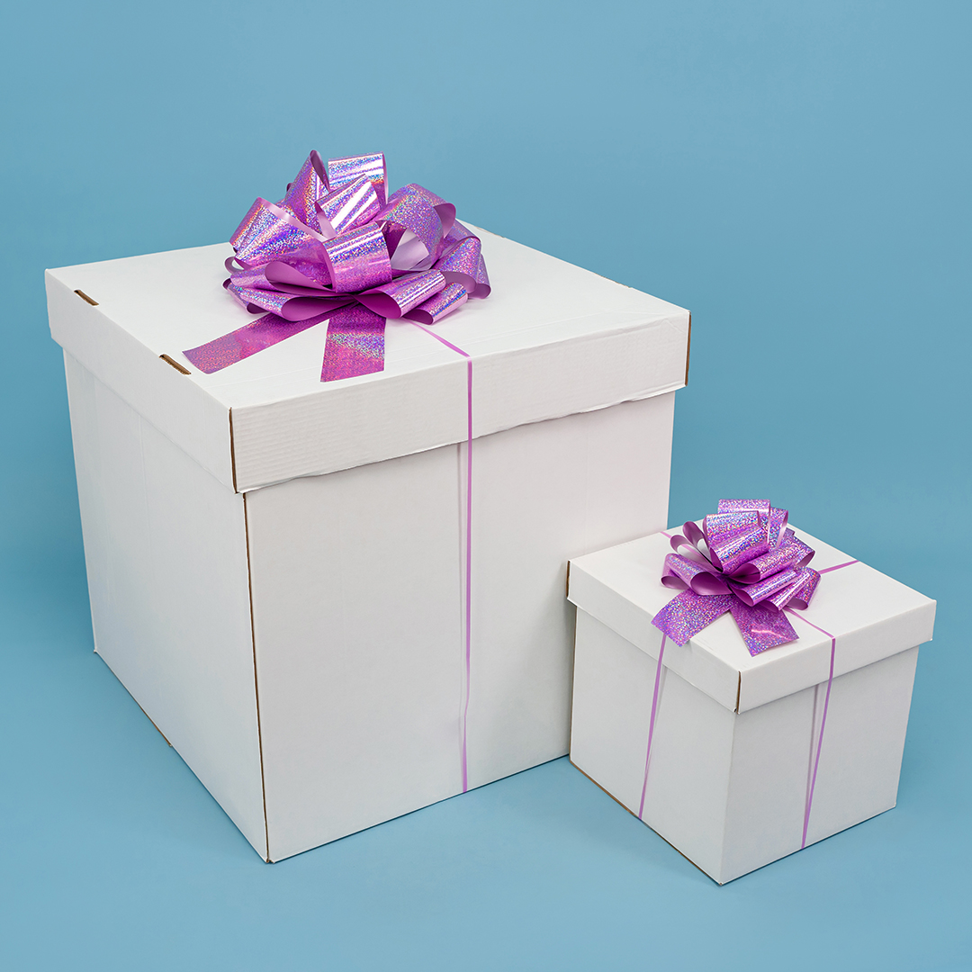 Бант Шар, Розовый, Голография, 36 см, 1 шт. в упак. 